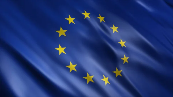 Σημαία Ευρωπαϊκής Ένωσης Υψηλής Ποιότητας Κυματιστή Σημαία Εικόνα Εικόνα Αρχείου