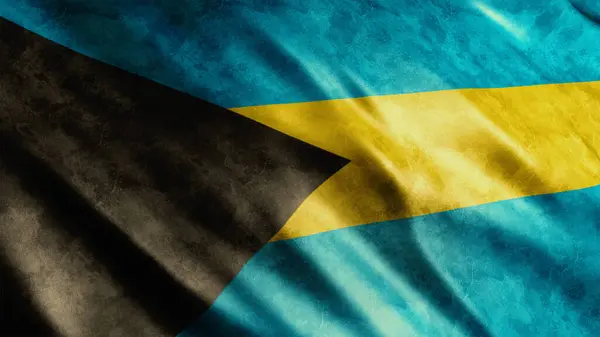 Национальный Гранж Флаг Багамских Островов Изображение Гранж Флага Высокого Качества Лицензионные Стоковые Фото