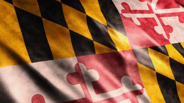 Maryland Eyaleti (ABD) Grunge Bayrağı, Yüksek Kalite Grunge Resmi 