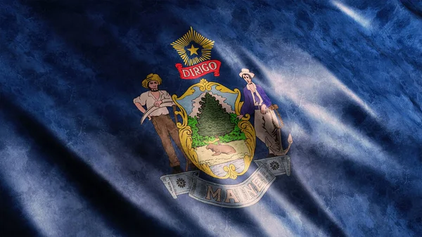 Maine State Usa Grunge Flag Hoge Kwaliteit Grunge Flag Afbeelding — Stockfoto