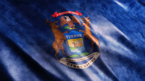 Bandera Grunge Del Estado Michigan Estados Unidos Imagen Bandera Grunge —  Fotos de Stock