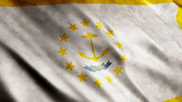 Rhode Island State Usa Grunge Flag Hoge Kwaliteit Grunge Flag — Stockfoto