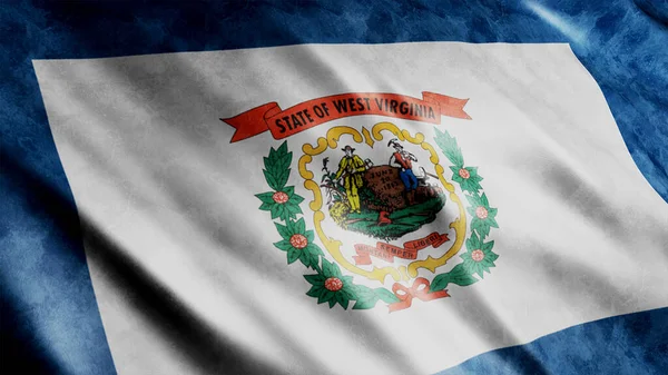 West Virginia State Estados Unidos América Bandeira Grunge Imagem Bandeira — Fotografia de Stock