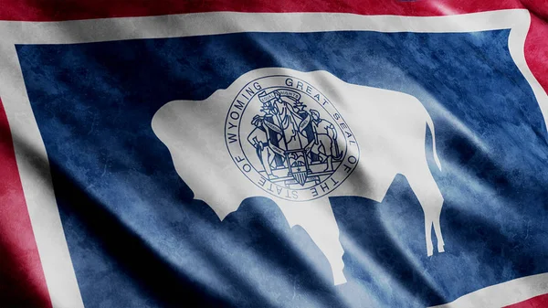 Wyoming Állam Usa Grunge Zászló Kiváló Minőségű Grunge Zászló Kép — Stock Fotó