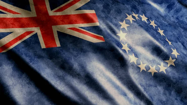 Cook Islands National Flag High Quality Waving Flag Image — Stock Photo, Image