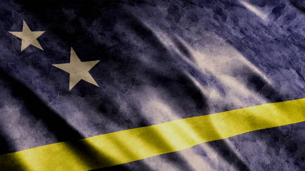 Curacao Národní Vlajka Vysoce Kvalitní Vlnění Vlajky Obrázek — Stock fotografie