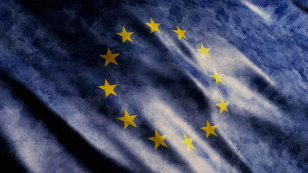 Bandeira União Europeia Bandeira Ondulada Alta Qualidade — Fotografia de Stock