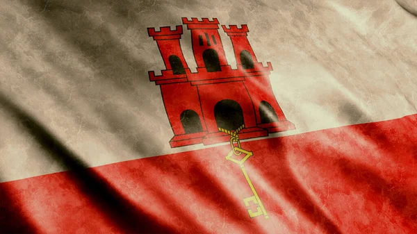 Gibraltar Nationale Vlag Hoge Kwaliteit Zwaaien Vlag Afbeelding — Stockfoto