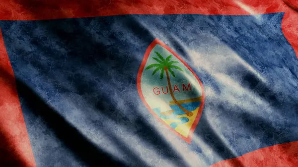 Guam Nemzeti Zászló Kiváló Minőségű Integetés Zászló Kép — Stock Fotó
