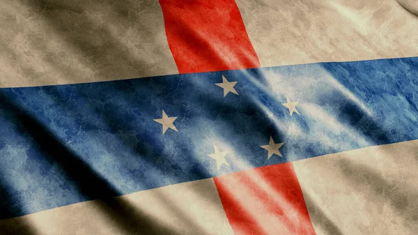 Netherlands Antilles National Flag High Quality Waving Flag Image — Stock Photo, Image