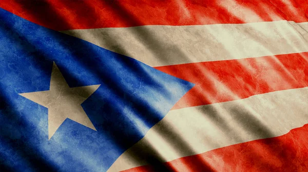 Puerto Rico Nemzeti Zászló Kiváló Minőségű Integető Zászló Kép — Stock Fotó