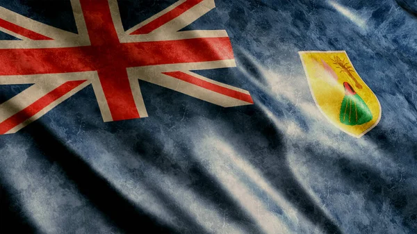 特克斯和凯科斯群岛国旗 高质量波浪旗帜图像 — 图库照片
