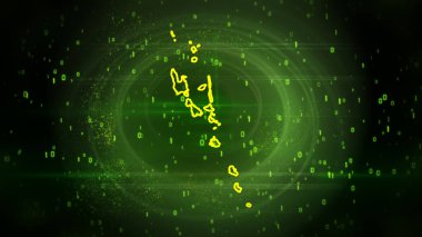 Vanuatu Dijital Hitech Teknoloji Arkaplanı Haritası, Yapay Zeka ve İkili Teknoloji Teması ile Çok Amaçlı Arkaplan