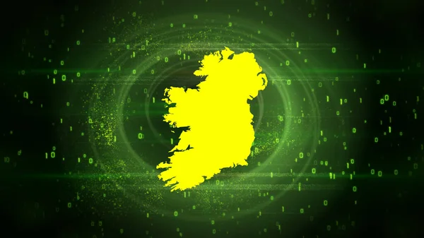 İrlanda Dijital Hitech Teknoloji Arkaplanı Haritası, Yapay Zeka ve İkili Teknoloji Teması ile Çok Amaçlı Arkaplan