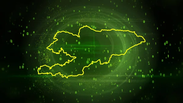 Kirgizisztán Térképe Digitális Hitech Technológia Hátteréről Többcélú Háttér Mesterséges Intelligencia — Stock Fotó
