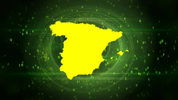Peta Spanyol Latar Belakang Teknologi Hitech Digital Latar Belakang Tujuan — Stok Foto