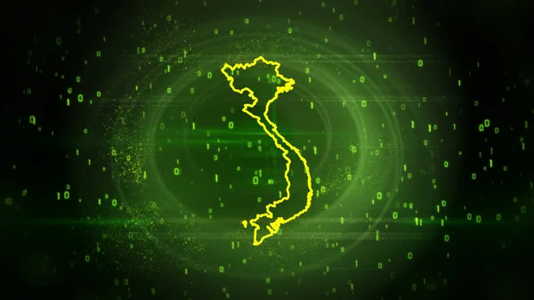 Mappa Del Vietnam Sfondo Tecnologia Hitech Digitale Sfondo Multi Scopo — Foto Stock