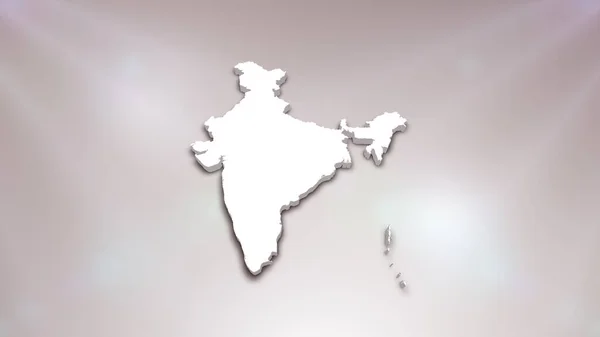 印度关于白色背景 对政治 新闻和体育活动有用的3D地图 — 图库照片