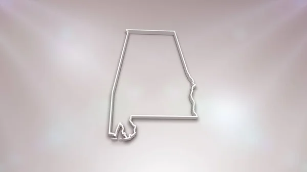 Alabama State Map Usa Auf Weißem Hintergrund Nützlich Für Politik — Stockfoto