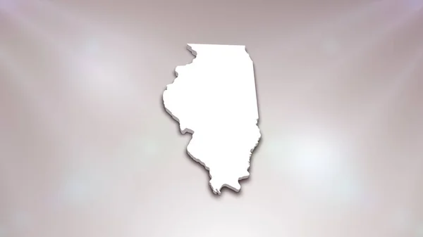 Carte État Illinois États Unis Sur Fond Blanc Utile Pour — Photo