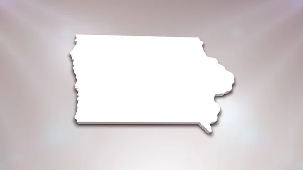 Iowa State Map Usa White Background Useful Politics Elections Travel — Stock Photo, Image