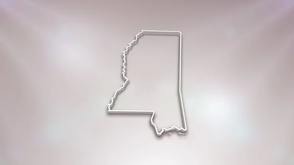 Mississippi State Map Usa Witte Achtergrond Handig Voor Politiek Verkiezingen — Stockfoto