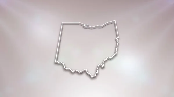 Ohio State Map Usa Auf Weißem Hintergrund Nützlich Für Politik — Stockfoto