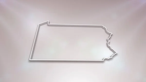 Pennsylvania State Map Usa White Background Useful Politics Elections Travel — Stock Photo, Image