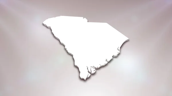 Carte État Caroline Sud États Unis Sur Fond Blanc Utile — Photo