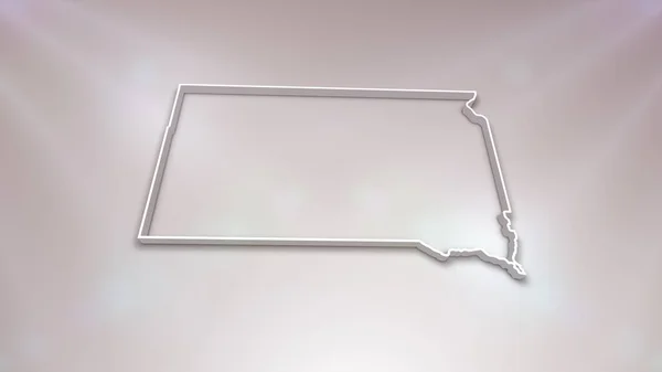 South Dakota State Map Usa Auf Weißem Hintergrund Nützlich Für — Stockfoto