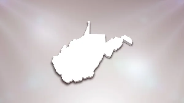 Карта Штата Западная Вирджиния Сша Белом Фоне Полезная Политики Выборов — стоковое фото