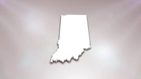 インディアナ州立3D地図 ホワイトバックグラウンド ニュース スポーツイベントに役立ちます ストック画像