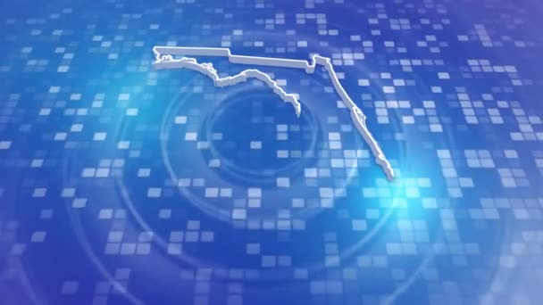 Florida State Map Usa Minimal Background Multi Purpose Background Ripples — Stock Video