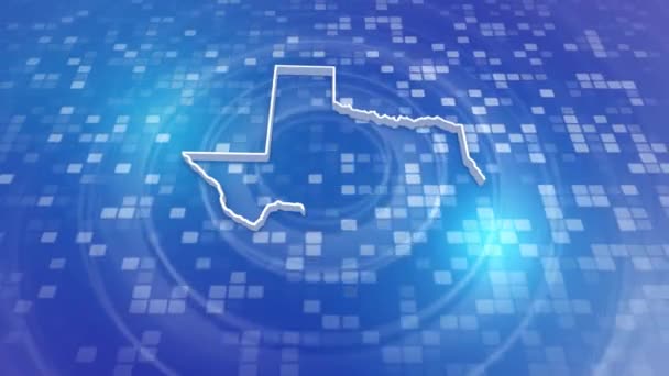 Texas State Kaart Minimale Achtergrond Multifunctionele Achtergrond Met Ribbels Dozen — Stockvideo