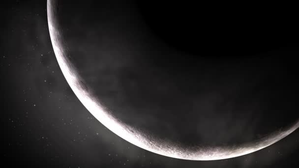 Animação Realista Lua Crescente Com Loop Seamless — Vídeo de Stock