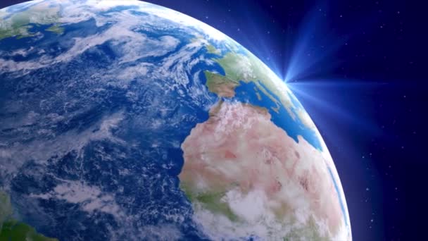 Realistic Earth Globe Animation Seamless Loop — Stock Video