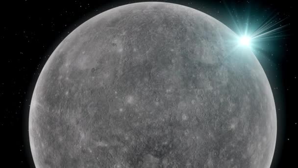 Реалістична Анімація Меркурій Планети Безшовною Петлею — стокове відео