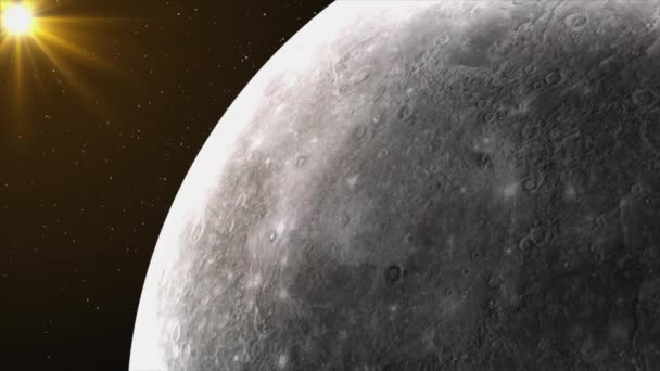 Realistická Animace Planety Mercury Bezešvou Smyčkou — Stock video