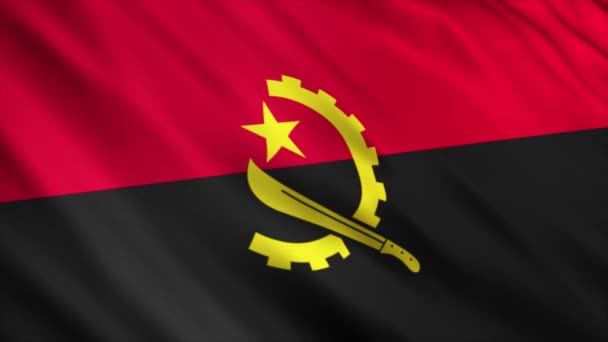 Angola National Flag Animation High Quality Waving Flag Animation Seamless — Stock video