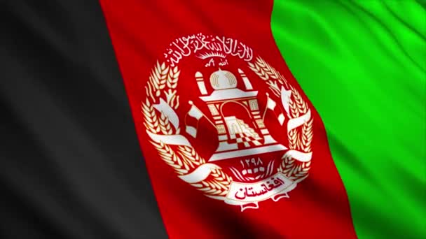 阿富汗国家国旗动画 高质量的无缝线飘扬国旗动画 按要求延长期限 — 图库视频影像