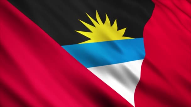 Αντίγκουα Και Μπαρμπούντα Εθνική Σημαία Animation Υψηλής Ποιότητας Κυματιστή Σημαία — Αρχείο Βίντεο