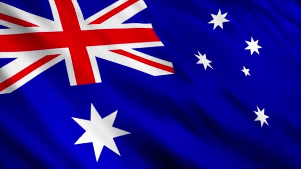 Австралия Анимация Государственного Флага Высокое Качество Размахивания Флагом Анимации Бесшовной — стоковое видео