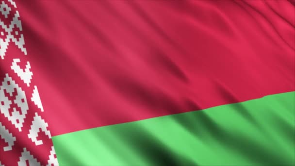 Bielorrusia National Flag Animation Animación Bandera Ondeante Alta Calidad Con — Vídeo de stock