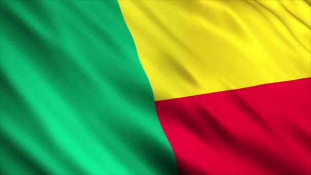 Benin National Flag Animation Високоякісна Анімація Прапора Безшовною Петлею Розширити — стокове відео