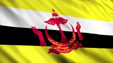Brunei Ulusal Bayrak Animasyonu, Yüksek Kalite Dalgalanan Bayrak Animasyonu Kusursuz Döngü ile Gerekli Süreyi Uzatın