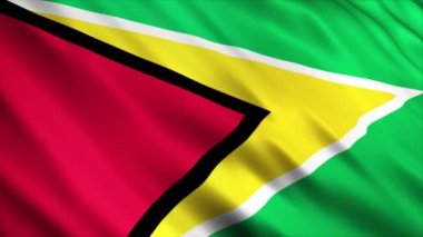 Guyana Ulusal Bayrak Animasyonu, Yüksek Kalite Dalgalanan Bayrak Animasyonu Kusursuz Döngü ile Gerekli Süreyi Uzatın