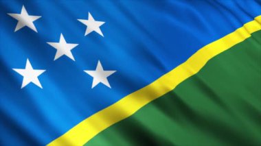 Solomon Adaları Ulusal Bayrak Animasyonu, Yüksek Kalite Dalgalanan Bayrak Animasyonu Kusursuz Döngü ile Gerekli Süreyi Uzatın