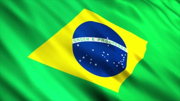Animação Bandeira Nacional Brasil Animação Bandeira Ondulada Alta Qualidade Com — Vídeo de Stock