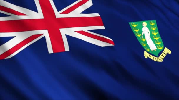 Animación Bandera Nacional Las Islas Vírgenes Británicas Animación Bandera Ondeante — Vídeo de stock
