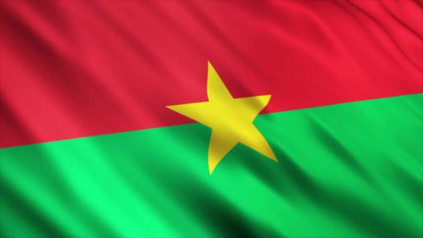 Burkina Faso Nemzeti Zászló Animáció Kiváló Minőségű Integetés Zászló Animáció — Stock videók